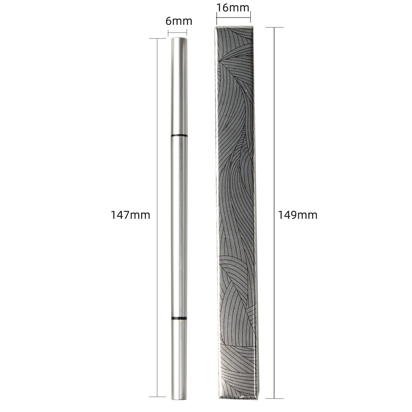 5PC 1.5mm thin silver double-ended eyebrow pencil
